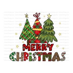Merry Christmas Trees PNG, Sublimation Design, Digital Download, Cow Hide Png, Christmas Tree Western, Western Santa, We