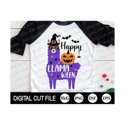 Happy Llamaween Svg, Halloween Svg, Witch Llama, Spooky Svg, Halloween Llama Costume, Halloween Shirt Svg, Png, Dxf, Svg