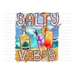 Salty Vibes Png, Sublimation Design Png, Summer Design, Sun Png, Tequila Png, Margarita, Wave, Instant Download, Digital