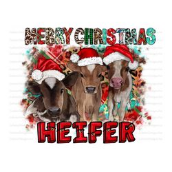 Merry Christmas Heifers Png, Christmas With My Herd,Christmas Cow,Christmas Animals, Download,Christmas Png,Sublimation