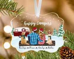 Camping Couple Ornament, Happy Campers Ornament, Camping Christmas Ornament