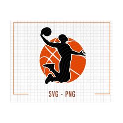 basketball player svg, basketball svg, svg vector files for silhouette, cricut, png sublimation, basketball player png