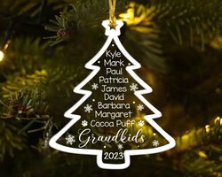 Custom Grandkids Christmas Ornament, Grandparents Christmas Ornament, Grandma Christmas Gifts