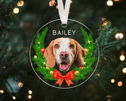Custom Pet Ornament, Dog Christmas Ornament, Dog Photo Ornament
