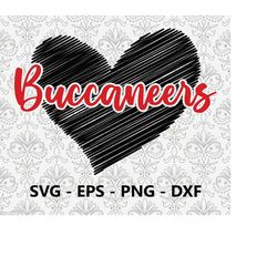 Buccaneers Football Love svg, eps, png, dxf, pdf, layered file, Ready For Silhouette Cricut and Sublimation, Svg Files
