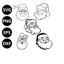 Santa Face Bundle SVG, Christmas svg files for cutting with cricut