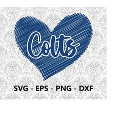 Colts Football Love svg, eps, png, dxf, pdf, layered file, Ready For Silhouette Cricut and Sublimation, Svg Files