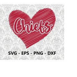 Chiefs Football Love svg, eps, png, dxf, pdf, layered file, Ready For Silhouette Cricut and Sublimation, Svg Files