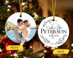 Custom Photo Ornament, Married Ornament, Engaged Ornament