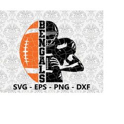 Bengals Distressed Half Hand svg, eps, png, dxf, pdf, layered file, Ready For Silhouette Cricut and Sublimation, Svg Fil