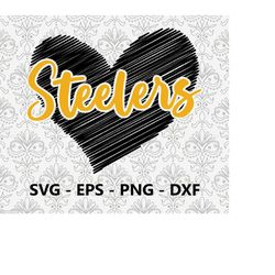 Steelers Football Love svg, eps, png, dxf, pdf, layered file, Ready For Silhouette Cricut and Sublimation, Svg Files