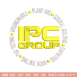 IPC Group logo embroidery design, IPC Group embroidery, logo design, logo shirt, Embroidery file, Instant download