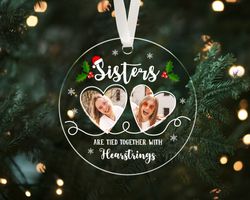 custom sisters ornament, custom photo ornament, sisters christmas ornament