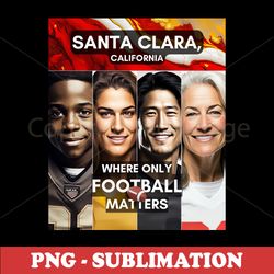 Football Faces - Santa Clara Sublimation Download - Capture the Passion in Stunning Transparency