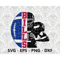 Bills Distressed Half Hand svg, eps, png, dxf, pdf, layered file, Ready For Silhouette Cricut and Sublimation, Svg Files