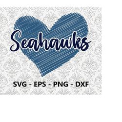 Seahawks Football Love svg, eps, png, dxf, pdf, layered file, Ready For Silhouette Cricut and Sublimation, Svg Files