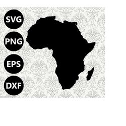 Africa Maps Silhouette Clipart vector svg file for cutting with Cricut