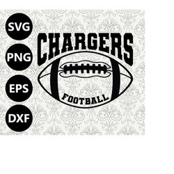 Chargers Football Silhouette Team Clipart vector svg file for cutting with Cricut, Sublimation Png and Svg for Shirts, V