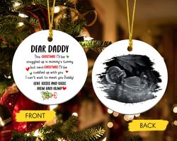 Dear Daddy From Baby Bump Ornament, Expecting Dad Christmas Ornament, Daddy To Be Christmas Gifts
