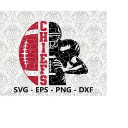 Chiefs Distressed Half Hand svg, eps, png, dxf, pdf, layered file, Ready For Silhouette Cricut and Sublimation, Svg File