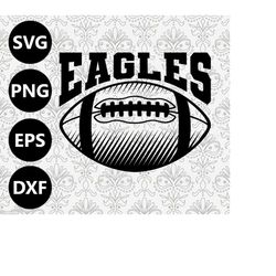 Eagles Football Shading Silhouette Team Clipart vector svg file for cutting with Cricut, Sublimation Png and Svg for Shi