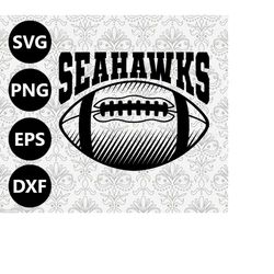 Seahawks Football Shading Silhouette Team Clipart vector svg file for cutting with Cricut, Sublimation Png and Svg for S