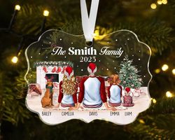 Family with Dogs Ornament, Family with Pets Ornament, 2023 Christmas Ornament