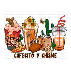 Cafecito y chisme coffee cups png sublimation design, western coffee cups png design, Mexico png, Mexican png, sublimate