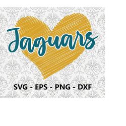 Jaguars Football Love svg, eps, png, dxf, pdf, layered file, Ready For Silhouette Cricut and Sublimation, Svg Files