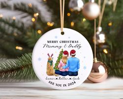 Merry Christmas Mommy Daddy See You in 2024, Pregnancy Ornament, Expecting Parents Ornament