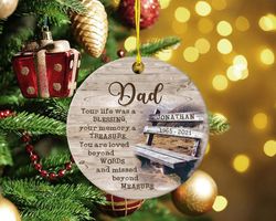 Personalized Dad Memorial Ornament, Remembrance Gift, Loss Of Father Gift