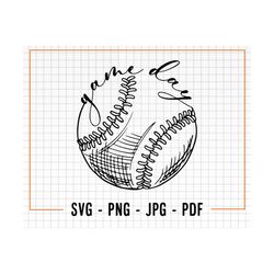 game day svg cut file, baseball svg, softball svg, svg cut file for shirt, silhouette, baseball cricut svg, game day png
