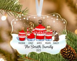 Personalized Family Christmas Decoration Ornament, Family Xmas Gifts, Family Portrait Keepsake