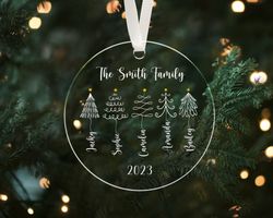 Personalized Family Tree Ornament, 2023 Family Christmas Tree Ornament, Family Names Ornament