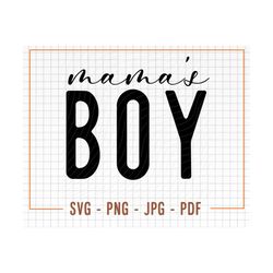 Mama's Boy SVG PNG, Retro, Baby, Toddler, Boys Shirt Svg, Funny Kids Quote, Wavy text, Kids Png File for Sublimation, Sv
