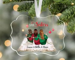 Personalized Soul Sister Ornament, Sister Christmas Ornaments, Best Friend Gifts