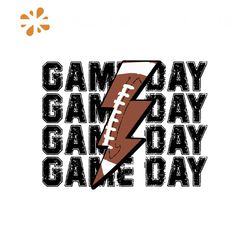 Football Game Day Png Sublimation Lighting Football Bolt Fall Retro Vintage Autumn Sports Player Friday Night Png Design