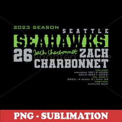 Seahawks Sublimation PNG - Official Charbonnet Design - Digital Download for 2023 Season