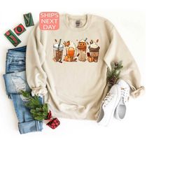 Cute Fall Coffee Hoodies, Fall Coffee Sweatshirt, Fall Season Sweatshirt, Fall Color Hoodies, Pumpkin Spice Sweatshirt,