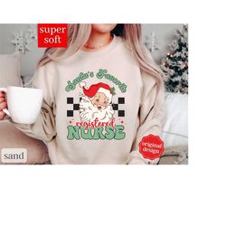 Santa's Favorite Nurse Sweatshirt, Nurse Shirt, Nurse Life Shirt, Cute Santa Tee,  Merry Christmas Shirt, Xmas Nurse Shi