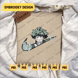 NIKE X Midoriya My Hero Academy Embroidered Sweatshirt, Anime Embroidered Sweatshirt, Custom Brand Anime Embroidered Crewneck, Anime Custom Embroidered Crewneck, Best-selling Custom Embroidered Sweatshirt