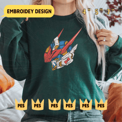 Anime Inspired Embroidery Designs, Machine Embroidery Design file, Pes, Dst, Jef, Vp3, Hus, Instant Download, Robot Anime Embroidery Designs