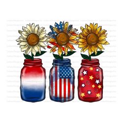 American Jar Png, Sunflower Png, Jars Png , USA, Merica, Happy 4th of July, American Flag, America, Digital Download, Su