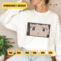 Anime Inspired Embroidery Designs, Machine Embroidery Design file, Pes, Dst, Jef, Vp3, Hus, Instant Download, Cute Girl Embroidery
