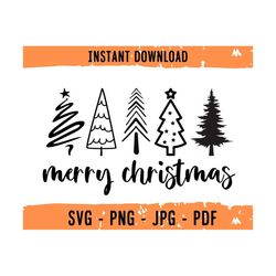 Merry Christmas SVG, Christmas Trees PNG, Christmas Instant Download, Christmas Cut Svg, Christmas Cricut, Christmas Shi