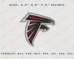 Atlanta Falcons Logo Embroidery Design, Atlanta Falcons NFL Logo Sports Embroidery Machine Design, Famous Football
