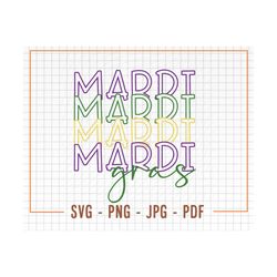 Mardi Gras SVG Files, Mardi Gras Stacked SVG, Mardi Gras PNG, Instant Download, Cricut Cut Files, Silhouette Cut Files,