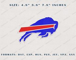 Buffalo Bills Logo Embroidery Design, Buffalo Bills NFL Logo Sports Embroidery Machine Design, Famous Football