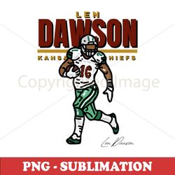 Len Dawson Art Print - Vintage Football - Sublimation Ready PNG File