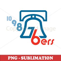 76ers Blue Bell Sublimation PNG - Instantly Level Up Your Fan Gear with this Vibrant Digital Download